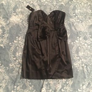 2B Bebe Black satin cocktail dress